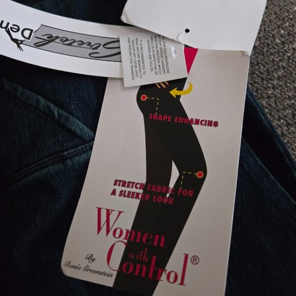 NWT Women with Control by Renee Greenstein sz medium denim tummy control capris - Picture 5 of 6